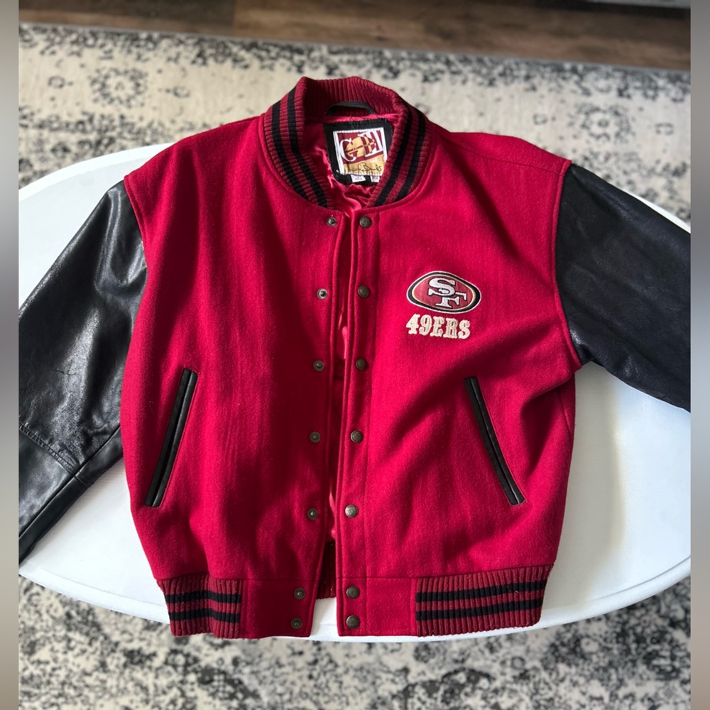 San Francisco 49ers Red & Black Varsity Jacket